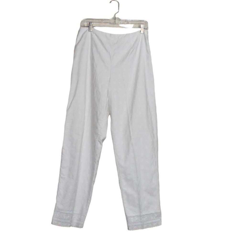 Talbots Embroidered Eyelet Cotton Summer Pants Size 10